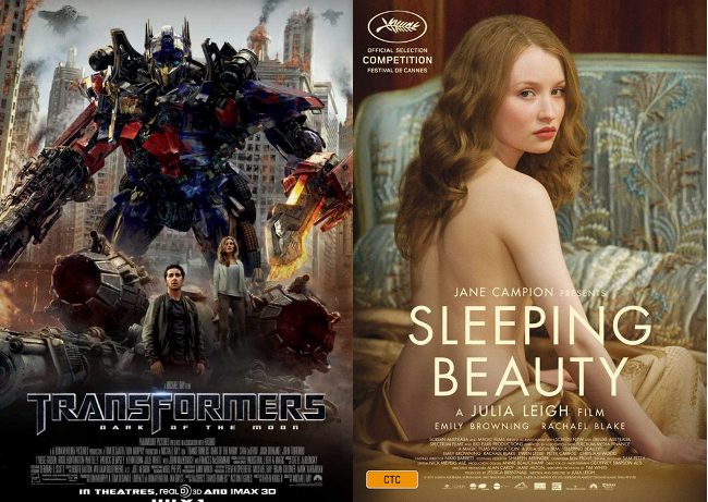 Posters de 'La bella durmiente' y 'Transformers 3: El lado oscuro de la luna'