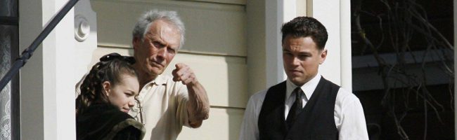 Clint Eastwood y Leonardo DiCaprio en el rodaje de 'J. Edgar'