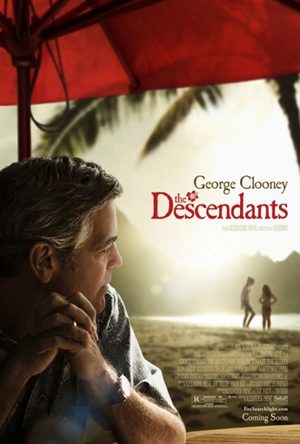 Póster de Los descendientes, con George Clooney