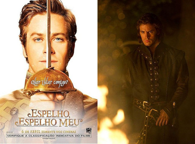 Armie Hammer en el poster de Mirror Mirror y Sam Claflin en Blancanieves y la leyenda del cazador