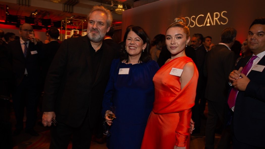 Sam Mendes, Pippa Harris y Florence Pugh