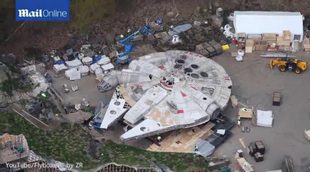 El Halcón Milenario en el rodaje de 'Star Wars: Episodio VIII'