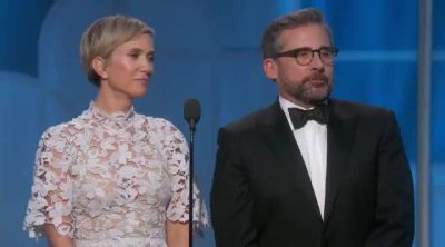 El divertido momento de Steve Carell y Kristen Wiig en los Globos de Oro 2017