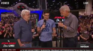 Harrison Ford y George Lucas entrevistados en la Star Wars Celebration en Orlando