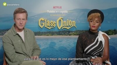 Edward Norton y Janelle Monáe destacan el humor de 'Puñales por la espalda: El misterio de Glass Onion'